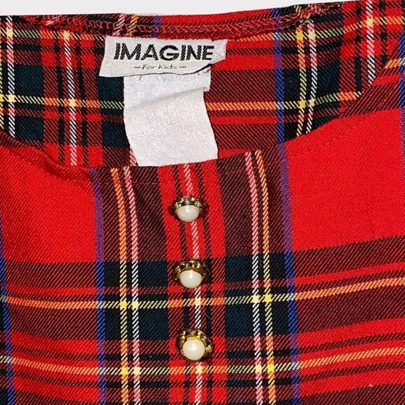 Vintage Kid’s Red Plaid Dress - Picture 2 of 4
